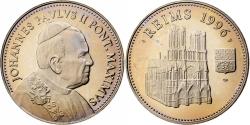 World Coins - Vatican, Medal, Le Pape Jean-Paul II à Reims, Copper-Nickel Gilt,