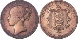 World Coins - Jersey, Victoria, 1/13 Shilling, 1844, Copper, , KM:3