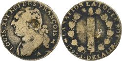 World Coins - France, Louis XVI, 12 deniers françois, 1793 / AN 5, Paris, Copper,