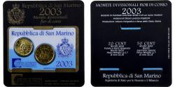 World Coins - San Marino, Set 20 cts. & 50 cts., Coin card, 2003, Rome, Nordic gold,
