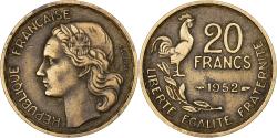 World Coins - France, 20 Francs, Guiraud, 1952, Paris, Aluminum-Bronze,