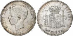 World Coins - Spain, Alfonso XIII, 5 Pesetas, 1896, Valencia, Silver, , KM:707