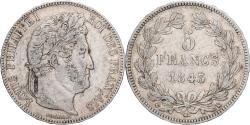 World Coins - Coin, France, Louis-Philippe, 5 Francs, 1843, Bordeaux, , Silver