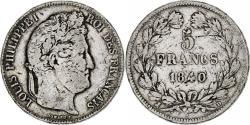 World Coins - France, 5 Francs, Louis-Philippe, 1840, Lyon, Silver, , KM:749.4