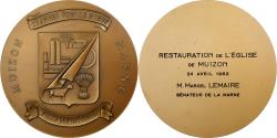 World Coins - France, Medal, Restauration de l'église de Muizon, 1980, MDP, Bronze Florentin