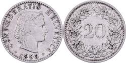 World Coins - Switzerland, 20 Rappen, 1903, Bern, Nickel, , KM:29