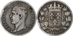 World Coins - France, 5 Francs, Charles X, 1828, Rouen, Silver, , Gadoury:644
