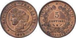 World Coins - France, 5 Centimes, Cérès, 1892, Paris, Bronze, , Gadoury:157a