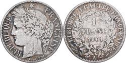 World Coins - France, Franc, Cérès, 1881, Paris, Silver, , Gadoury:465a, KM:822.1