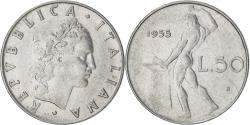 World Coins - Coin, Italy, 50 Lire, 1955, Rome, , Stainless Steel, KM:95.1