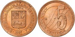 World Coins - Venezuela, 5 Centimos, 2007, Maracay, Copper Plated Steel, , KM:88