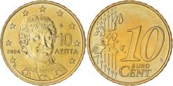 World Coins - Greece, 10 Euro Cent, 2004, Athens, , Brass, KM:184
