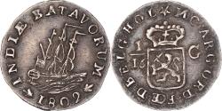 World Coins - Coin, NETHERLANDS EAST INDIES, 1/16 Gulden, 1802, Dordrecht, , Silver