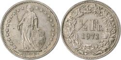World Coins - Switzerland, 1/2 Franc, 1971, Bern, Copper-nickel, , KM:23a.1