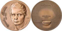 World Coins - France, Medal, Marie Curie, Polonium-Radium, 1968, Bronze, Coeffin,