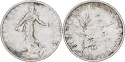 World Coins - France, Franc, Semeuse, 1915, Paris, fautée - désaxée, Silver,