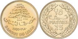 World Coins - Lebanon, 25 Piastres, 1980, ESSAI, Nickel-brass, , KM:E13