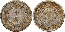 World Coins - Japan, Mutsuhito, 10 Sen, Meiji Era, Yr. 42 (1909), Silver,