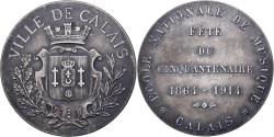 World Coins - France, Medal, Ecole Nationale de Musique de Calais, Cinquantenaire, 1914