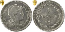 World Coins - Coin, SPAIN CIVIL WAR, EUZKADI, Peseta, 1937, Brussels, PCGS, MS66,