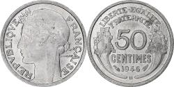 World Coins - France, 50 Centimes, Morlon, 1946, Beaumont - Le Roger, Aluminum,
