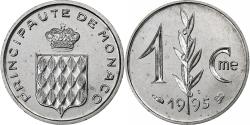 World Coins - Monaco, Rainier III, Centime, 1995, Monnaie de Paris, BU, Stainless Steel