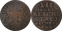 World Coins - German States, City of Aachen, 12 Heller, 1759, Bronze,