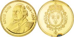 World Coins - France, Medal, Les rois de France, Louis XVIII, History, , Vermeil