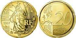 World Coins - France, 20 Euro Cent, 2007, BE, , Brass, KM:1411