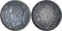 World Coins - Coin, France, Napoleon III, Napoléon III, 20 Centimes, 1860/50, Paris