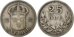 World Coins - Coin, Sweden, Gustaf V, 25 Öre, 1910, , Silver, KM:785