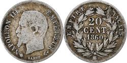 World Coins - France, 20 Centimes, Napoléon III, 1860, Strasbourg, Silver, , KM:778.2