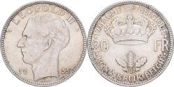 World Coins - Belgium, Leopold III, 20 Francs, 20 Frank, 1935, Brussels, Silver,