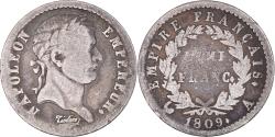World Coins - Coin, France, Napoléon I, 1/2 Franc, 1809, Paris, VF(20-25), Silver, KM:691.1