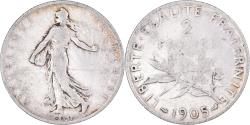 World Coins - Coin, France, Semeuse, 2 Francs, 1905, Paris, , Silver, KM:845.1