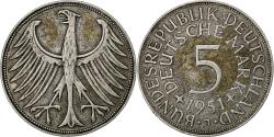 World Coins - GERMANY - FEDERAL REPUBLIC, 5 Mark, 1951, Hamburg, Silver, , KM:112.1