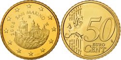 World Coins - San Marino, 50 Euro Cent, 2008, BE, , Brass, KM:484