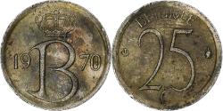 World Coins - Belgium, 25 Centimes, 1970