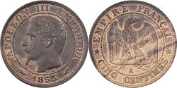 World Coins - France, Napoleon III, 5 Centimes, 1853, Paris, Bronze, , Gadoury:152