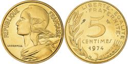 World Coins - Coin, France, Marianne, 5 Centimes, 1974, Paris, FDC,