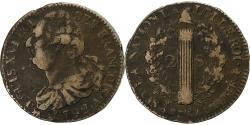 World Coins - France, Louis XVI, 2 Sols, 2 sols françois, 1792, Paris, Bronze,