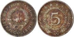 World Coins - Coin, Yugoslavia, 5 Dinara, 1971