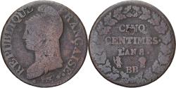 World Coins - Coin, France, Dupré, 5 Centimes, An 8/6, Strasbourg, , Copper