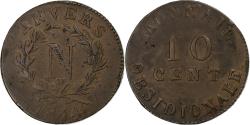 World Coins - France, Napoleon I, Decime, 1814, Anvers, Siège d'Anvers, Bronze,