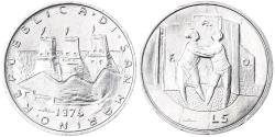 World Coins - Coin, San Marino, 5 Lire, 1976, Rome, FDC, , Aluminum, KM:53