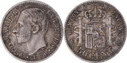 World Coins - Coin, Spain, Alfonso XII, 50 Centimos, 1880, , Silver, KM:685