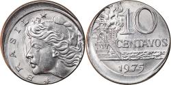 World Coins - Coin, Brazil, 10 Centavos, 1975, error off center strike, , Stainless