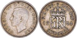 World Coins - Coin, Great Britain, George VI, 6 Pence, 1944, , Silver, KM:852