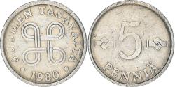 World Coins - Coin, Finland, 5 Pennia, 1980, , Aluminum, KM:45a