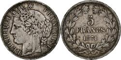 World Coins - Coin, France, Cérès, 5 Francs, 1871, Bordeaux, , Silver, KM:818.2